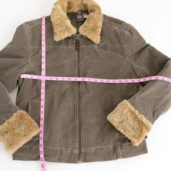 Fire Fly Brown Cord  Bomber Jacket Size Large - Picture 4 of 13